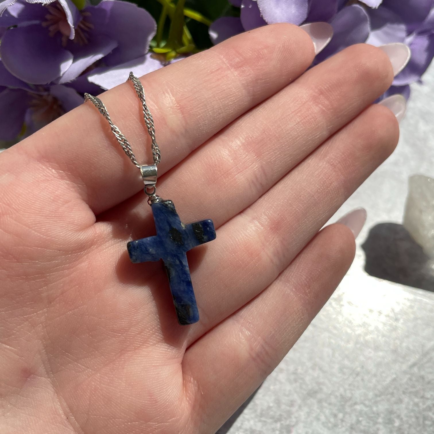 Sodalite Cross Pendant