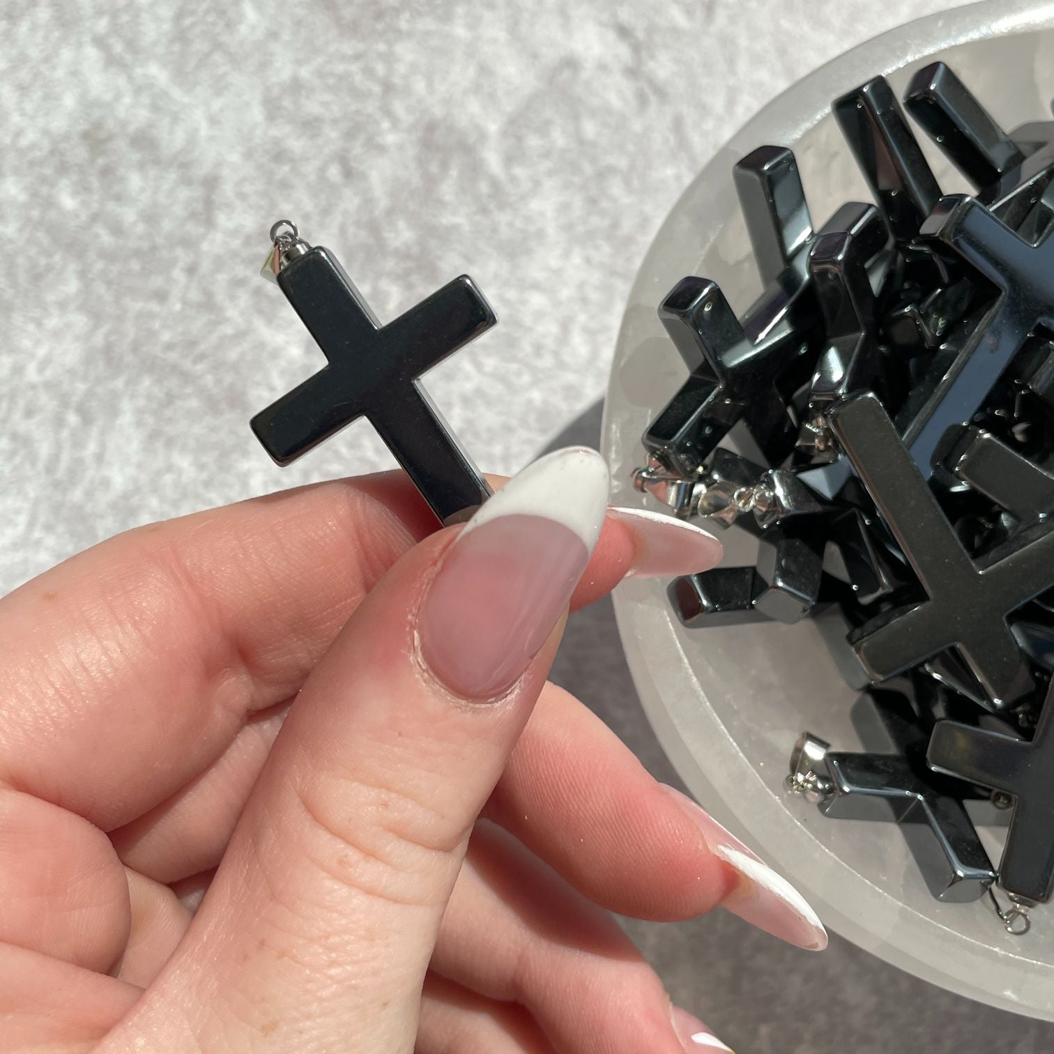 Hematite Cross Pendant