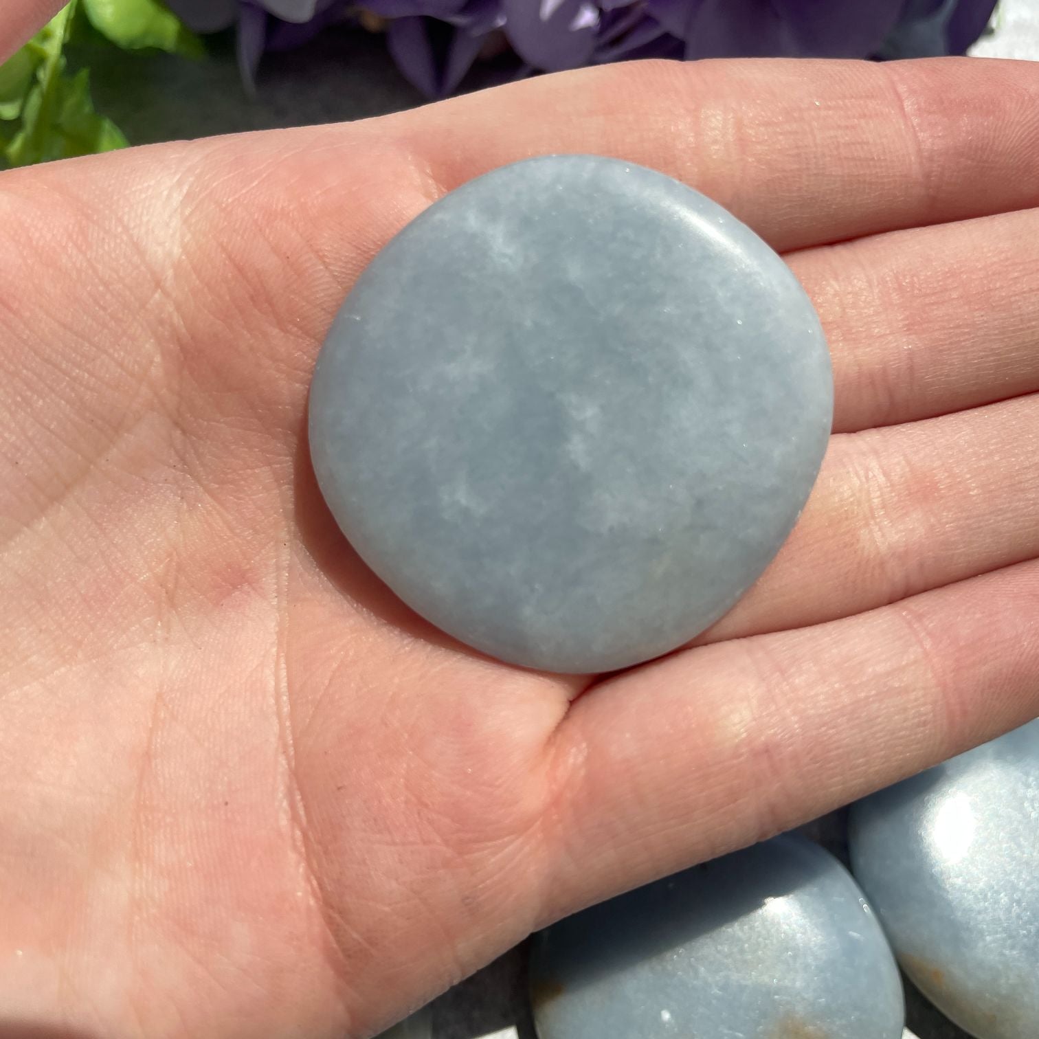 Pocket Palm Stone - Angelite