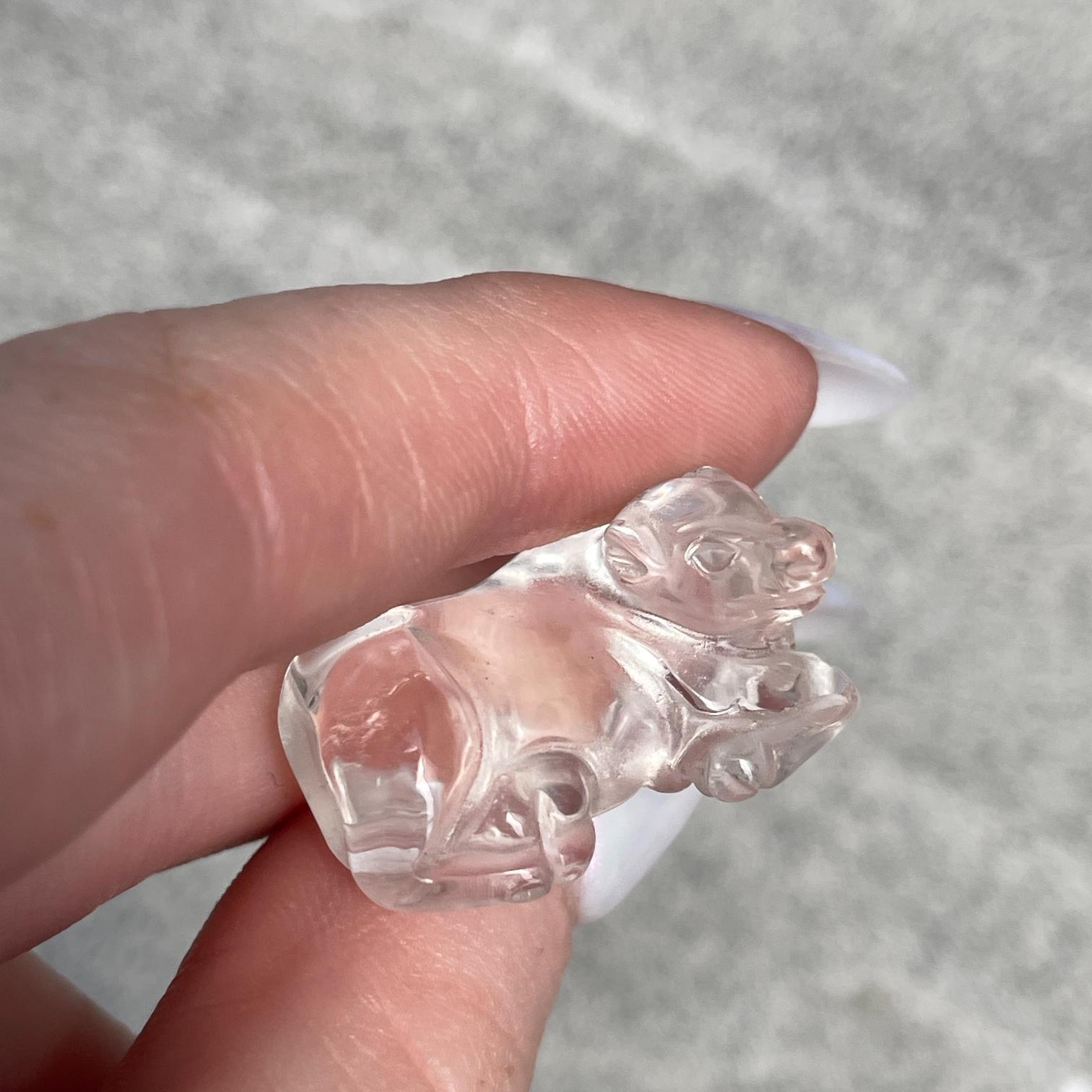 Clear Quartz Mini Cow