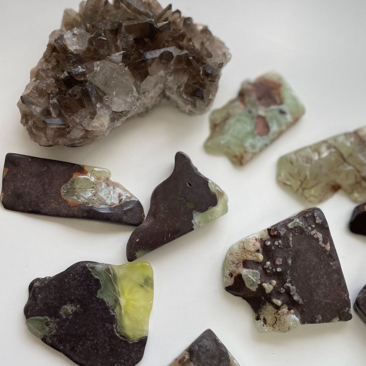 Polished Slabs - Epidote In Prehnite - 500g(12-20)pc