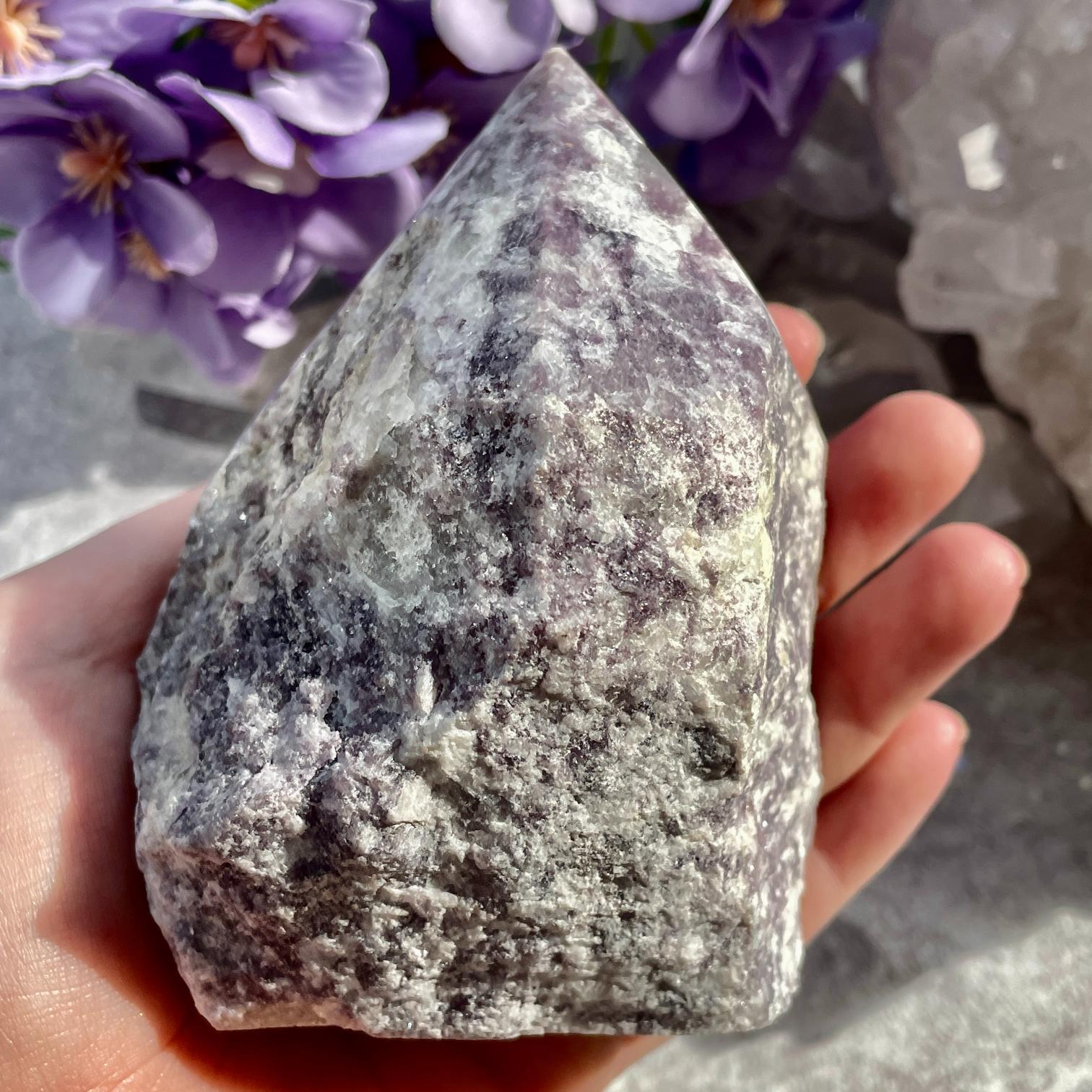 Polished Lepidolite Point - 02