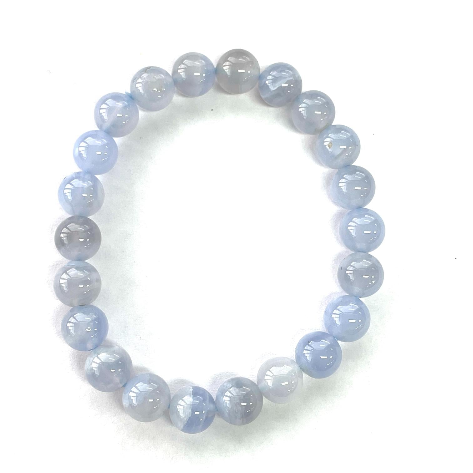 Blue Lace Agate Beads Bracelet 8mm
