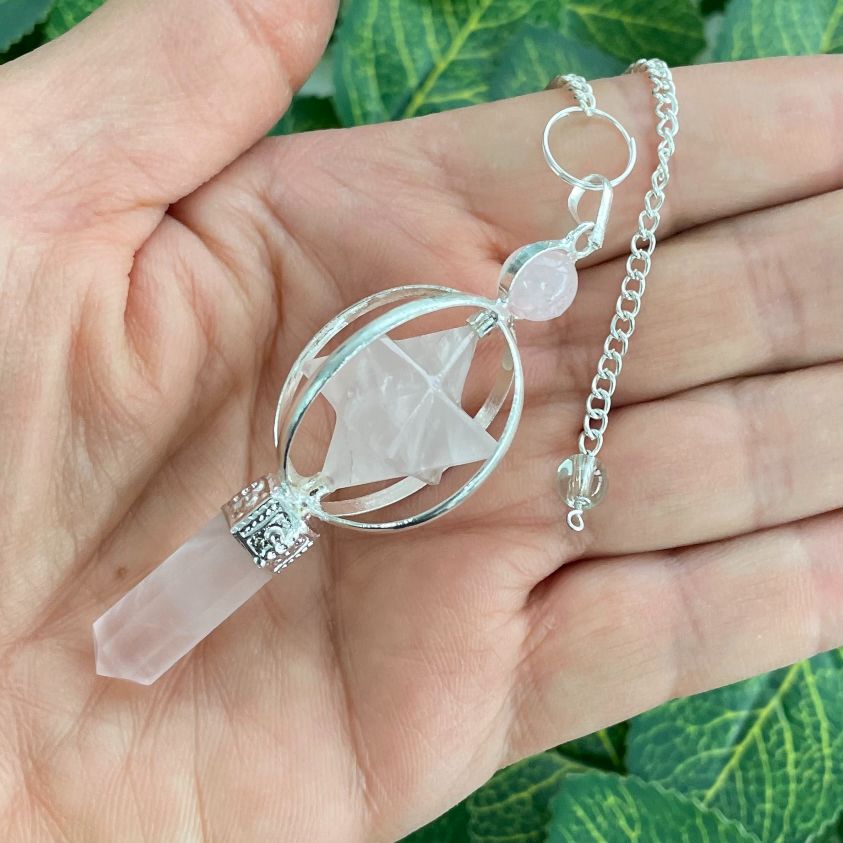 Rose Quartz Merkaba Point Pendulum