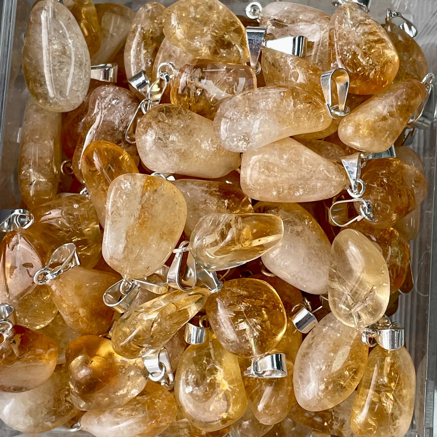 Tumbled Mini Pendant - Citrine