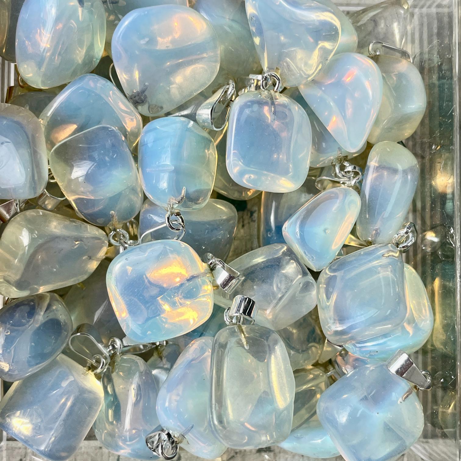 Tumbled Mini Pendant - Opalite