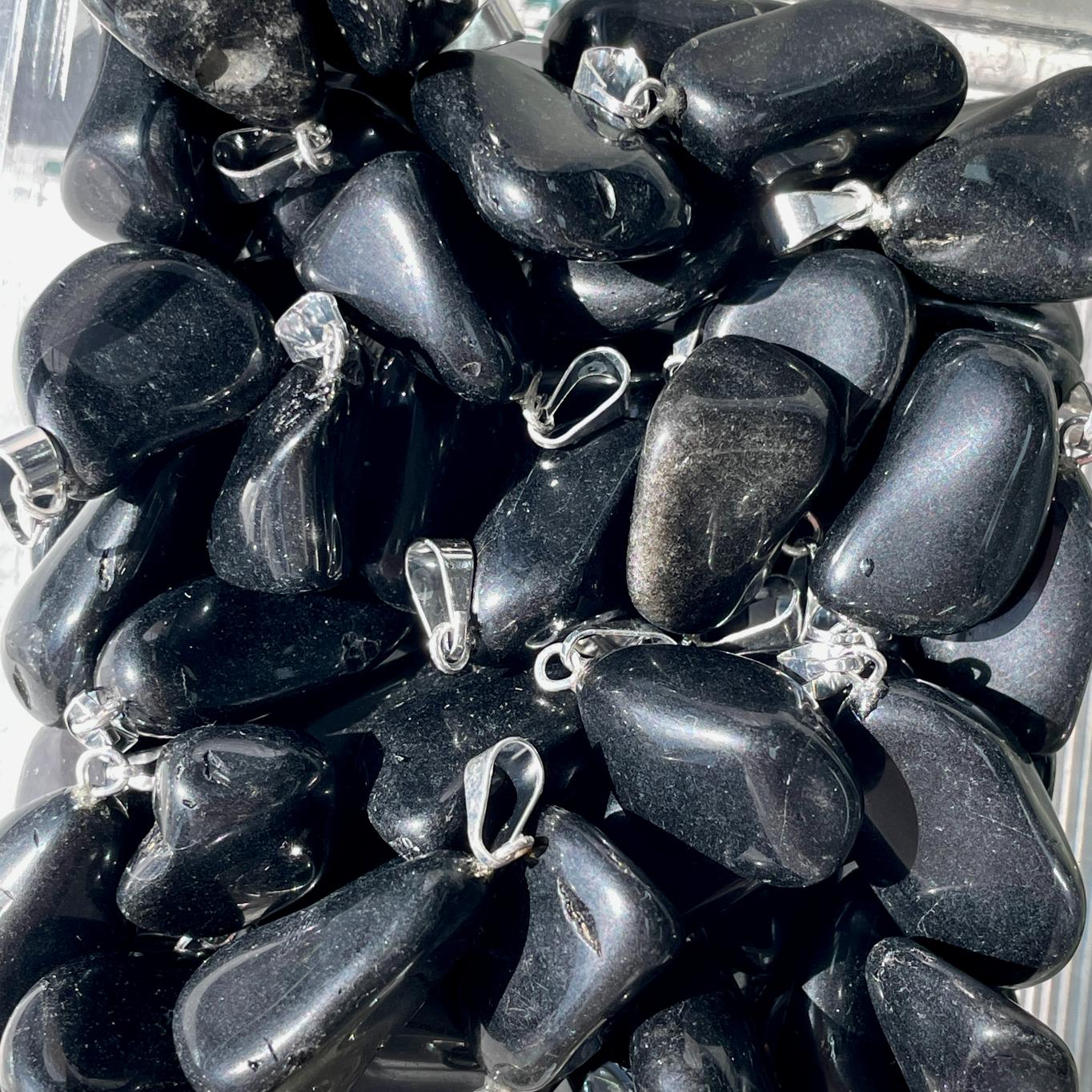 Tumbled Mini Pendant - Obsidian