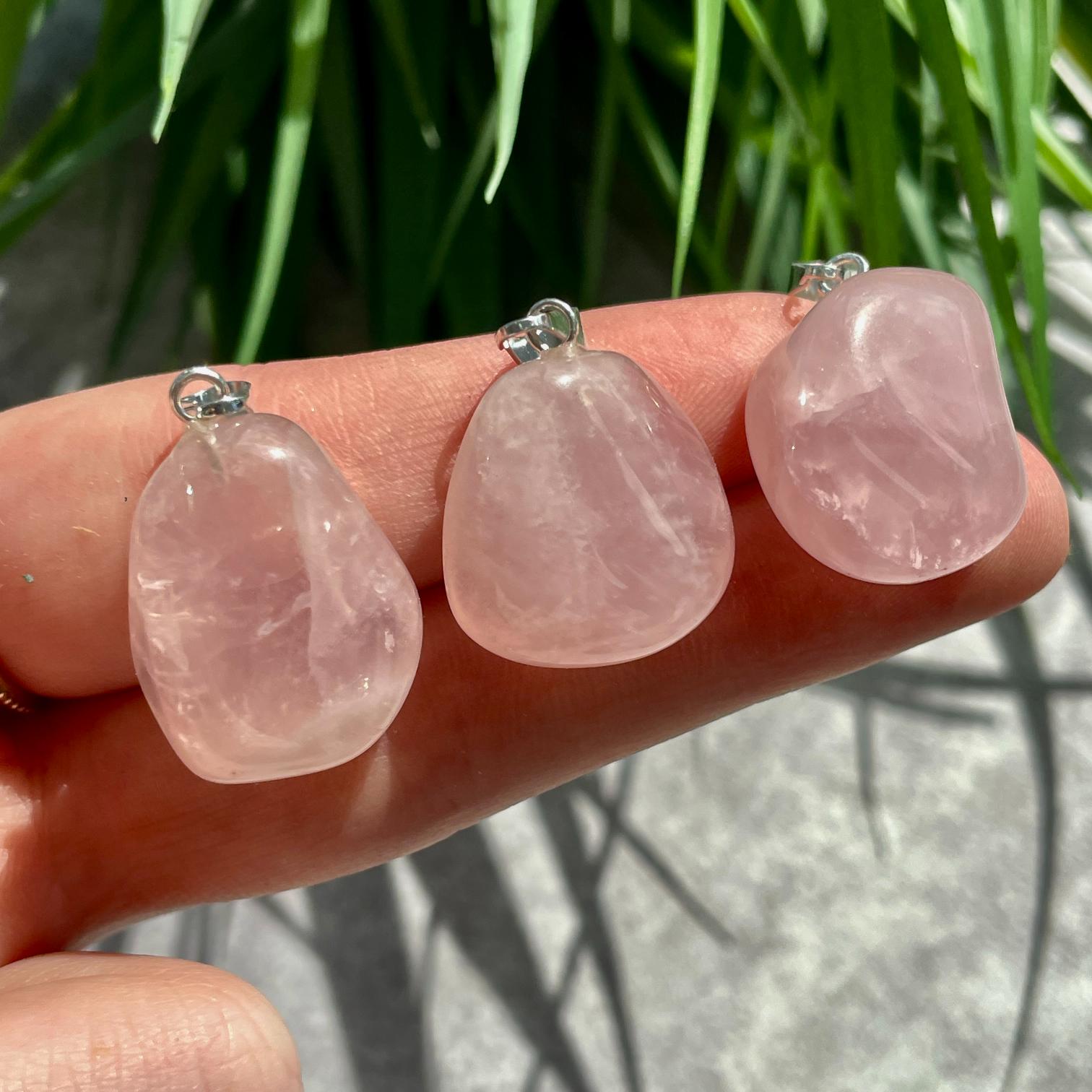 Tumbled Mini Pendant - Rose Quartz