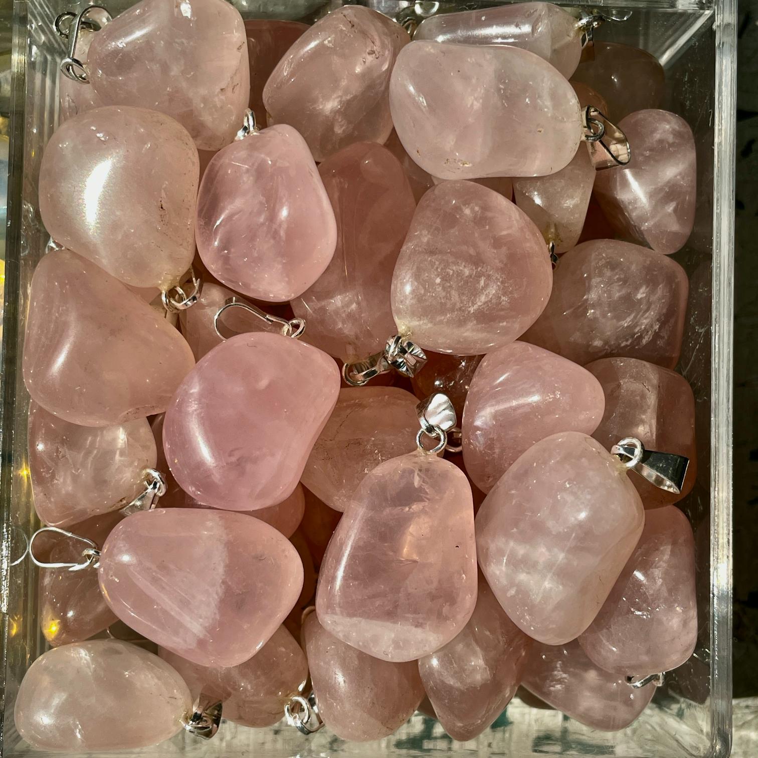 Tumbled Mini Pendant - Rose Quartz