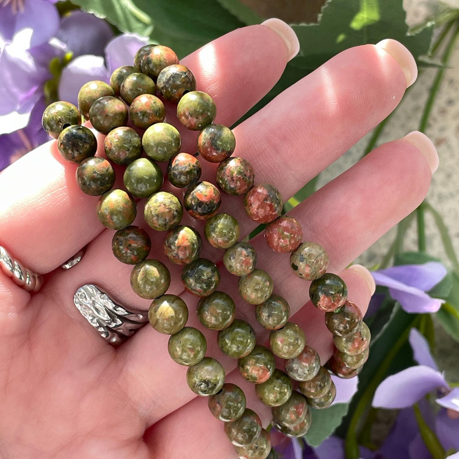 Unakite Beads Bracelet 6mm