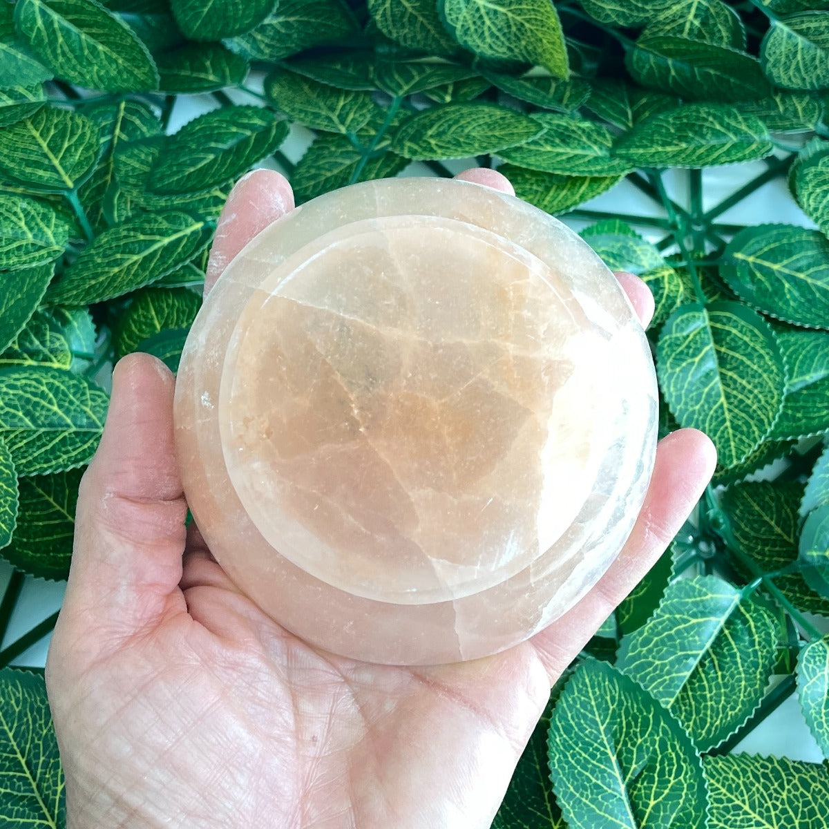 Selenite Orange Bowl With Stand - 10cm