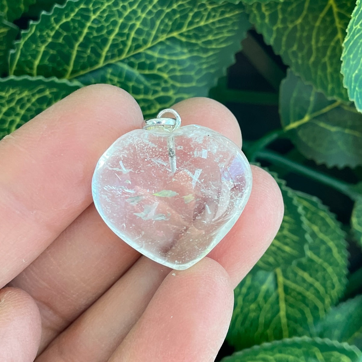 Clear Quartz Heart Pendant - 1pc