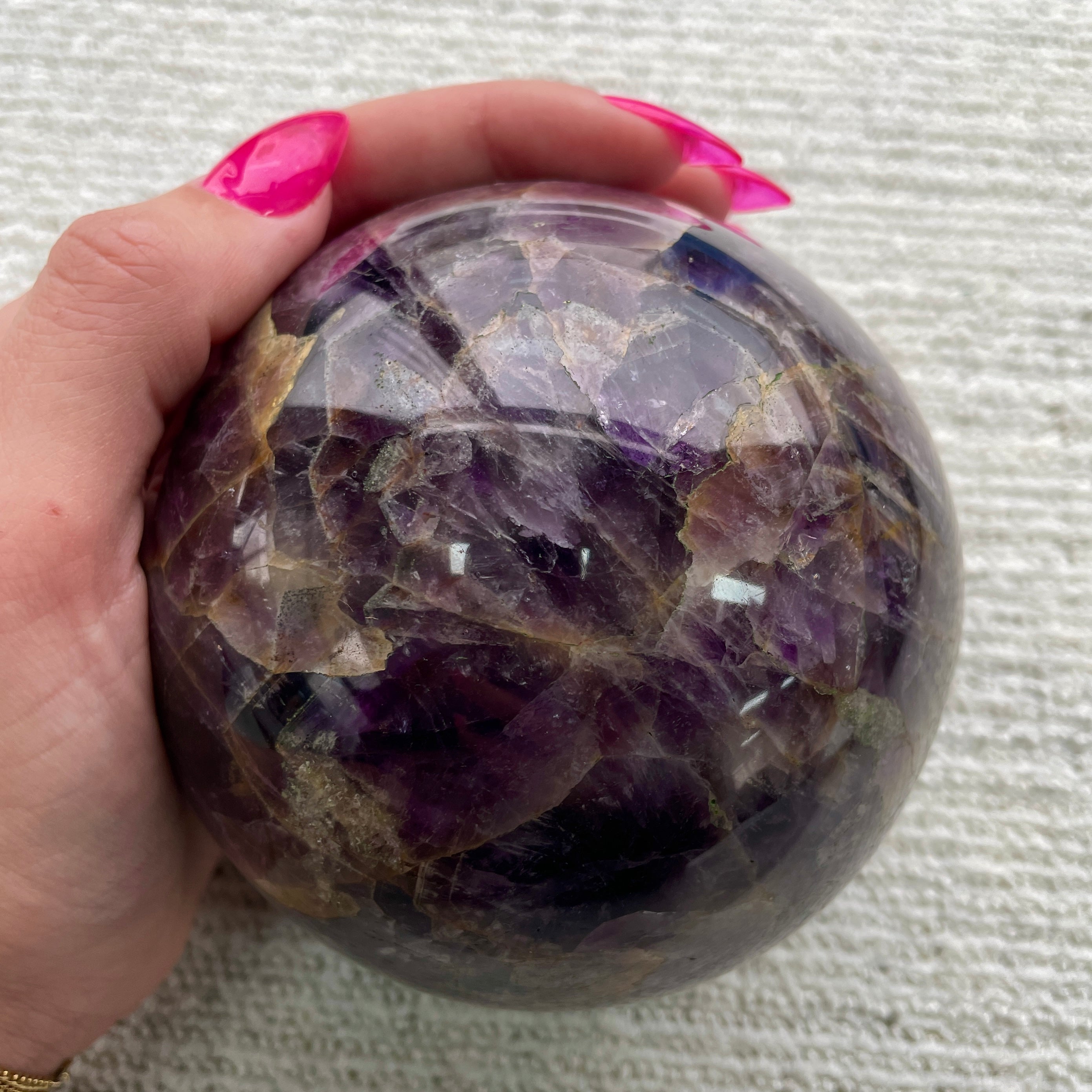 Amethyst Chevron Sphere Large- 10cm
