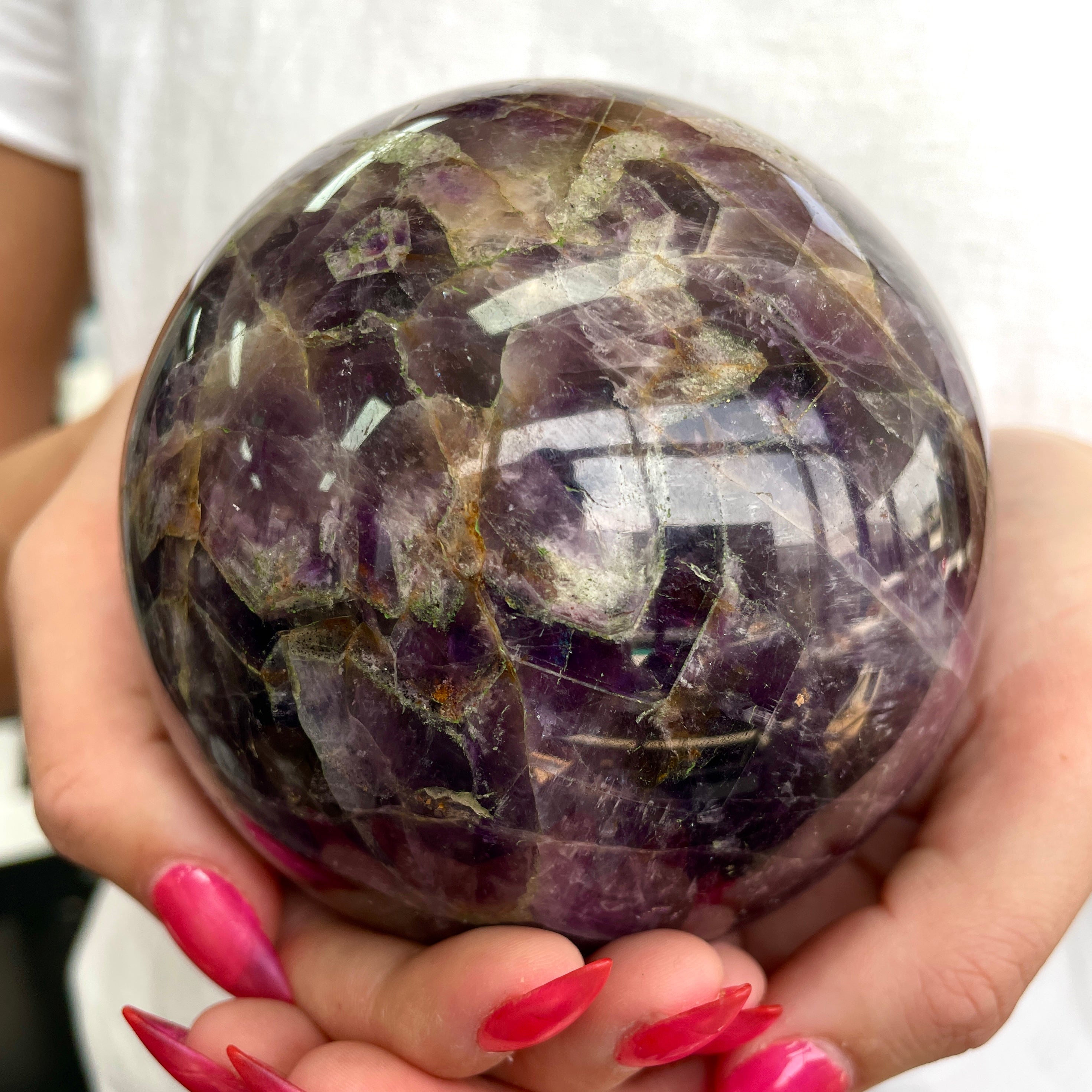 Amethyst Chevron Sphere Large- 10cm