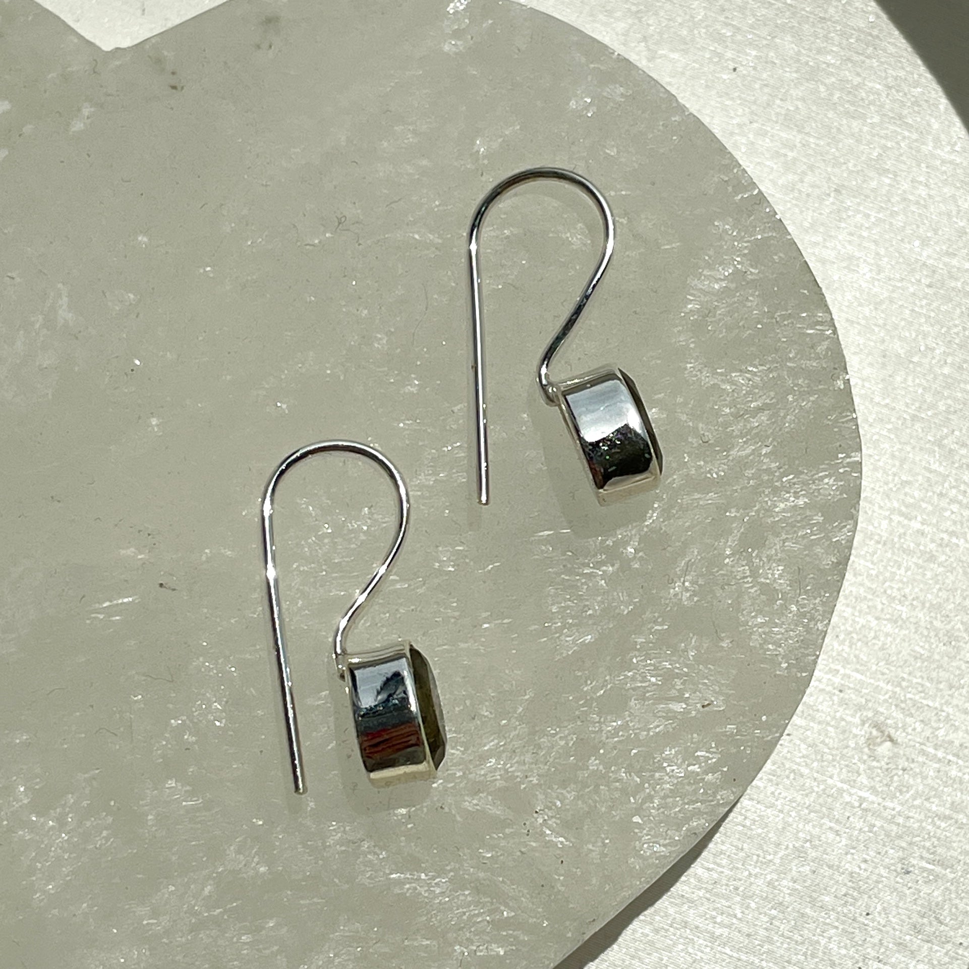 Sterling Silver Earrings - Labradorite - Oval