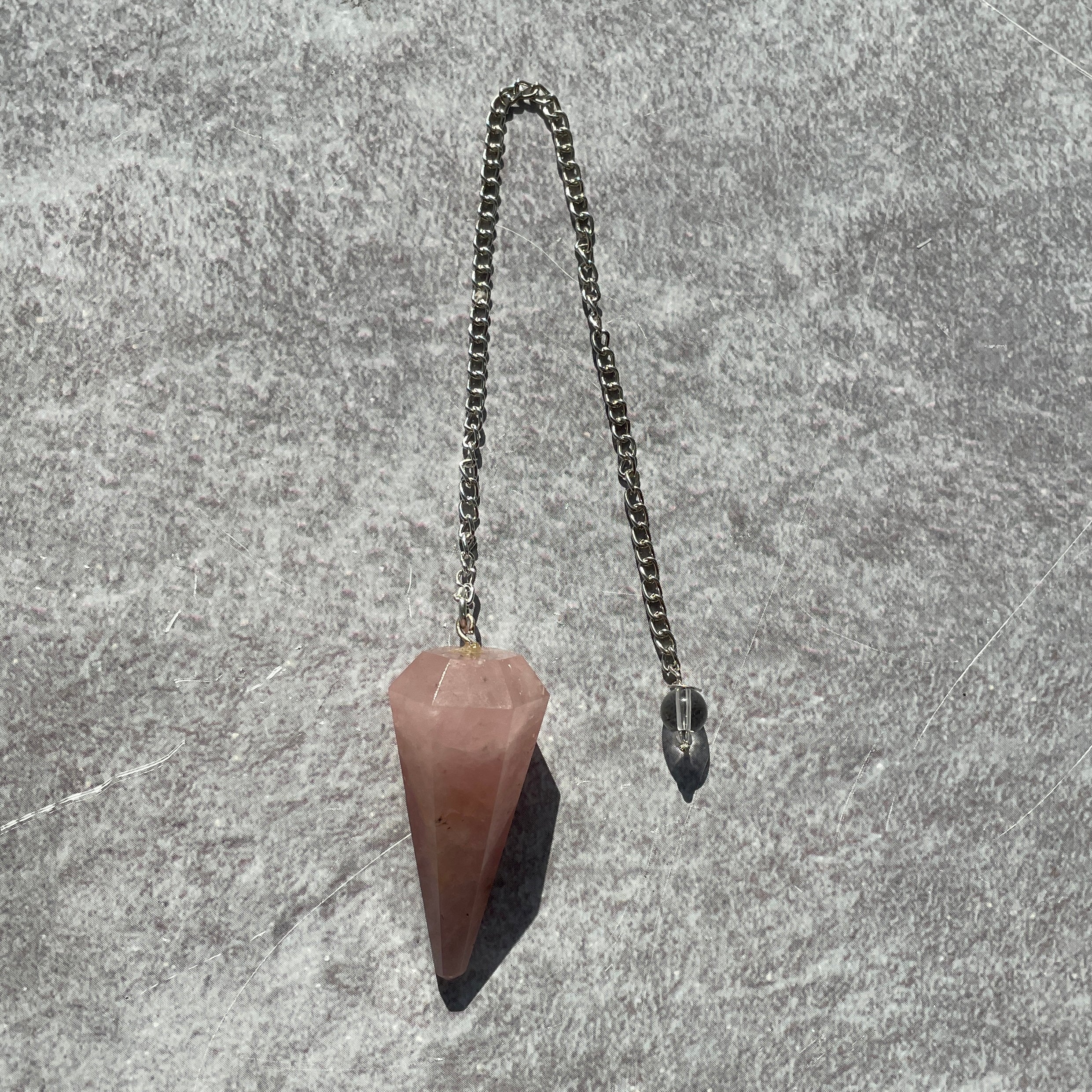 Rose Quartz - Faceted Pendulum