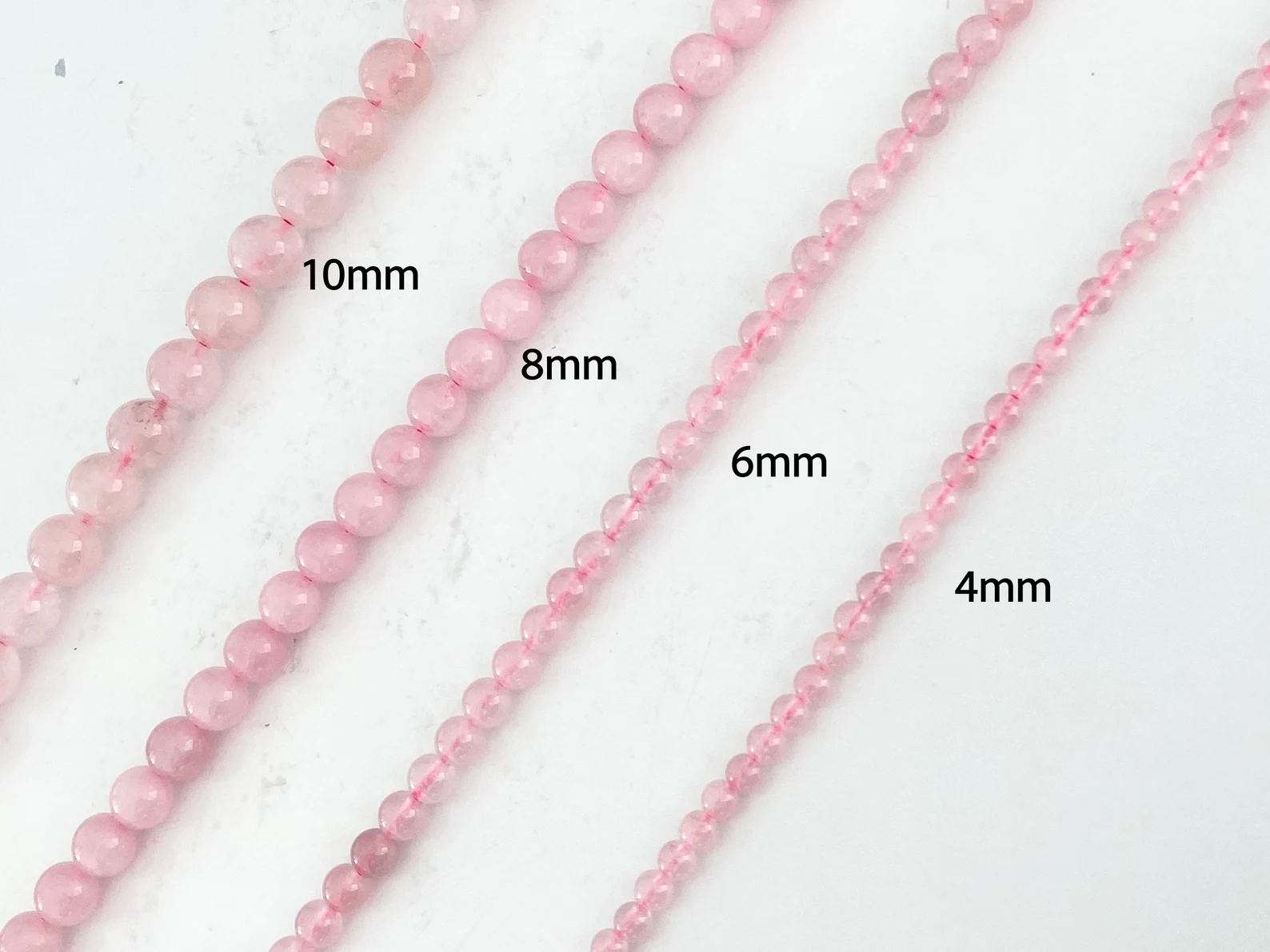 Rose Qtz - Bead Bracelet - 4mm
