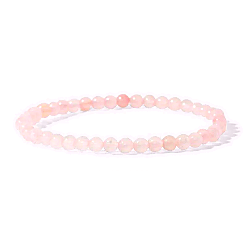 Rose Qtz - Bead Bracelet - 4mm