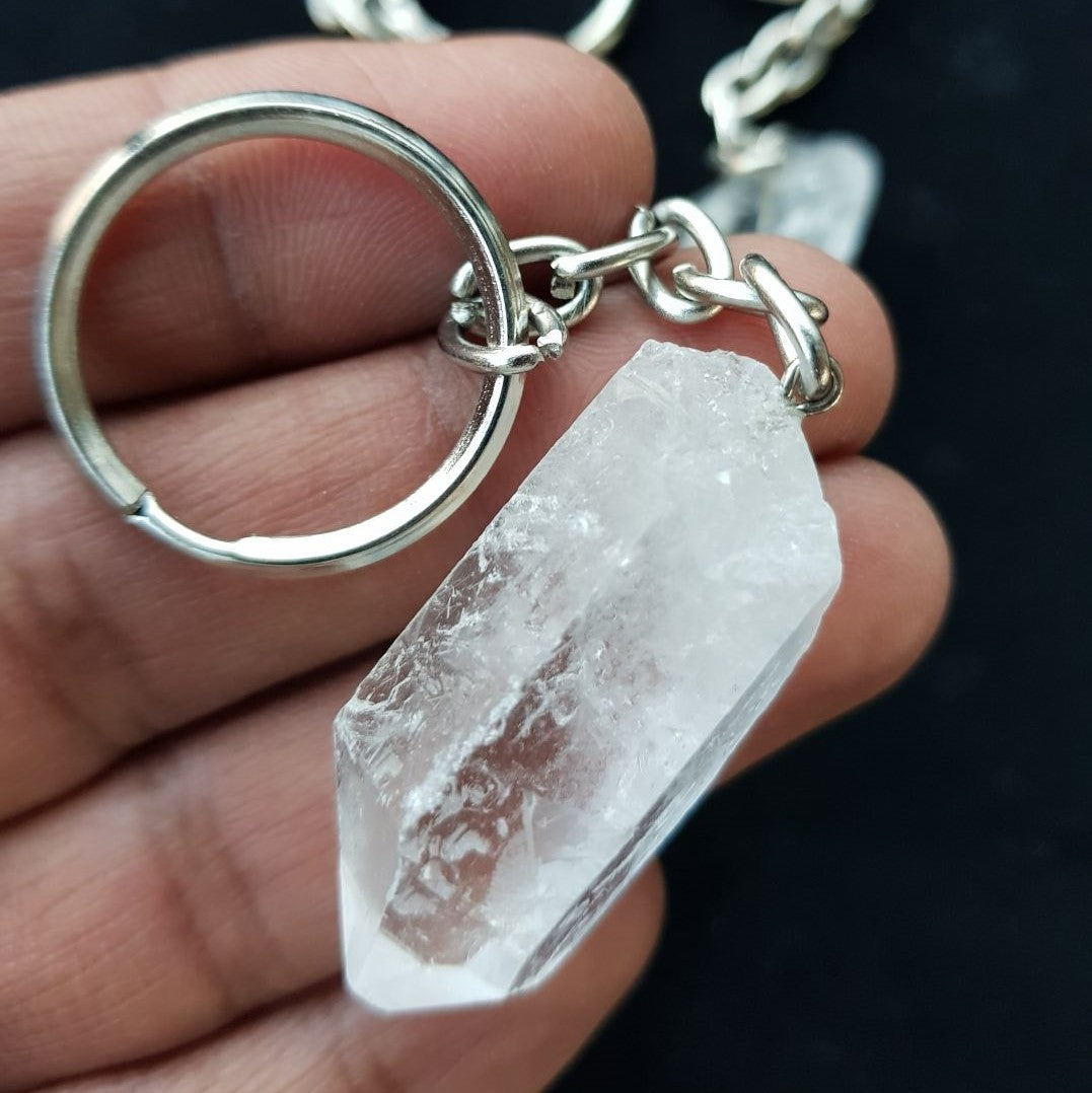 Keyring - Clear Quartz Point