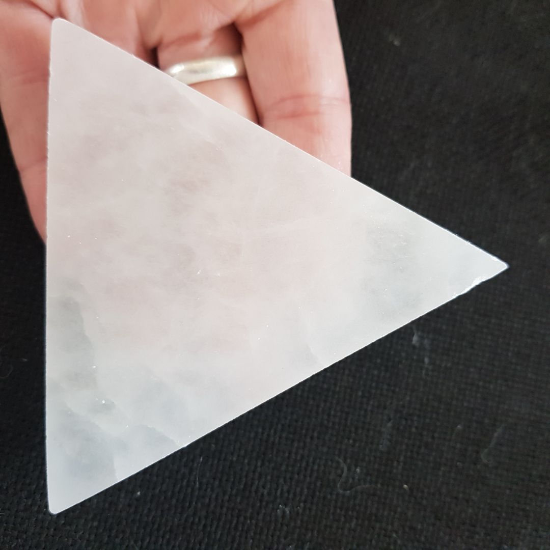 Selenite Triangle Flat - 10cm