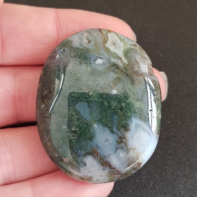 Pocket Palm Stone - Moss Agate