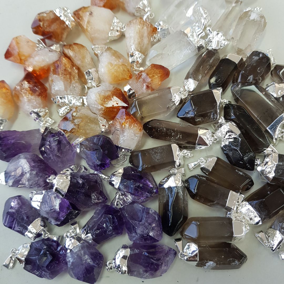 Amethyst Rough Point Pendant Capped