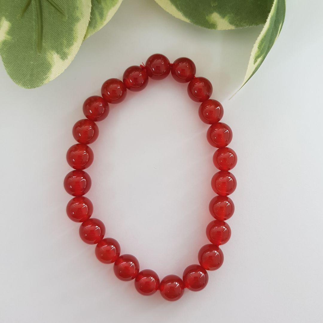 Red Agate Beads Bracelet
