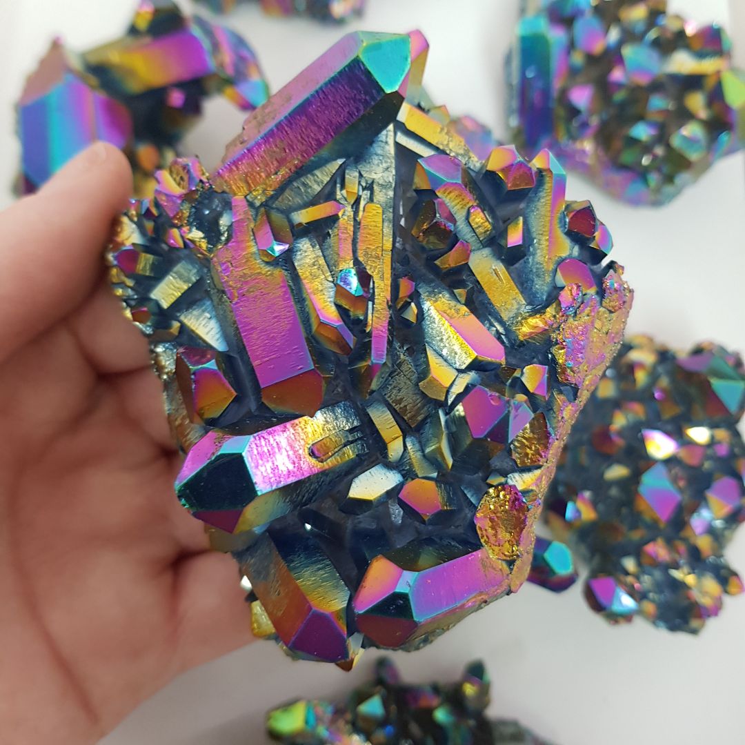 Titanium Aura Quartz - Cluster