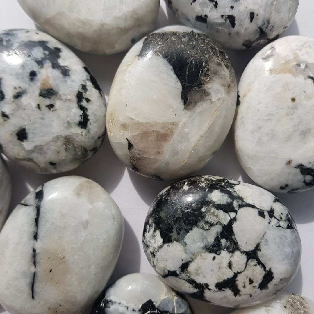 Rainbow Moonstone - Palm Stone - 5cm