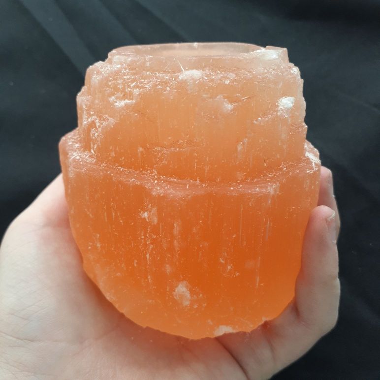 Selenite Tealight Holder - Peach