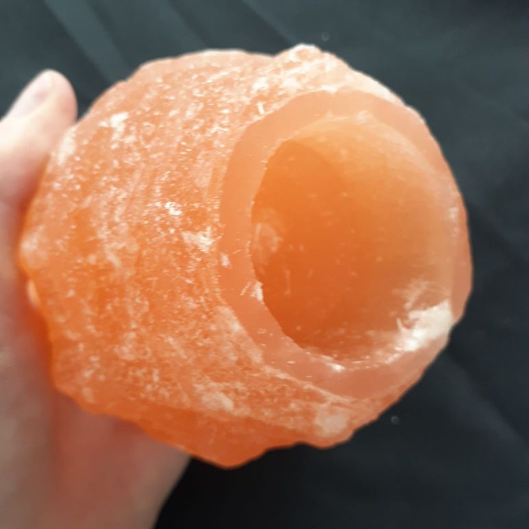 Selenite Tealight Holder - Peach