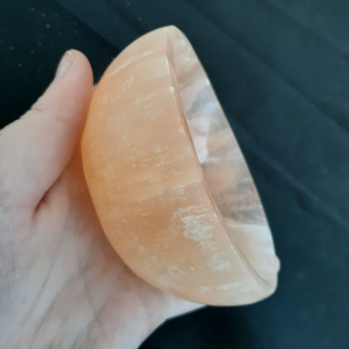 Selenite Bowl - Peach/Orange 10cm