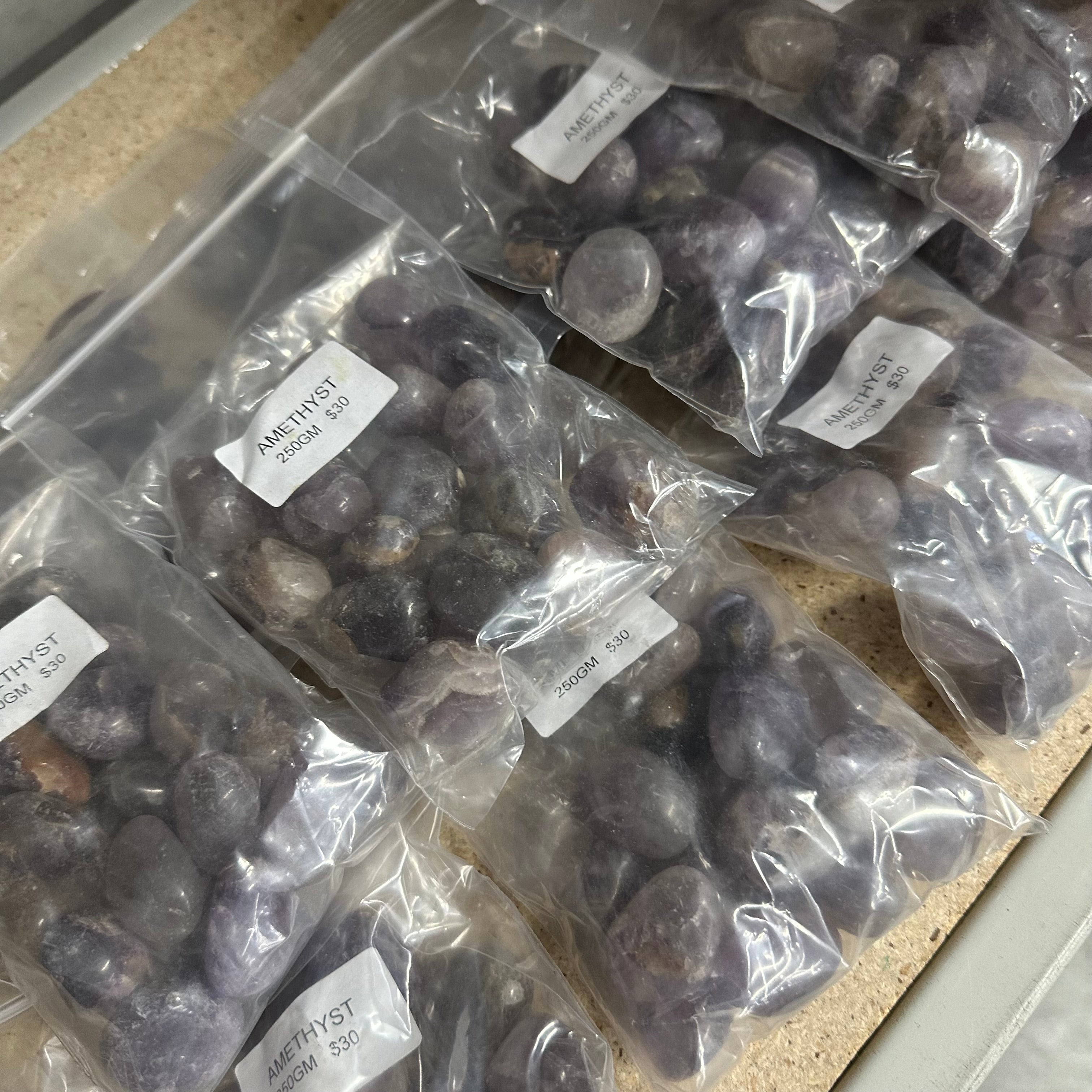Amethyst Tumbled 250g (Ind)-‘B’ (15-20pc)