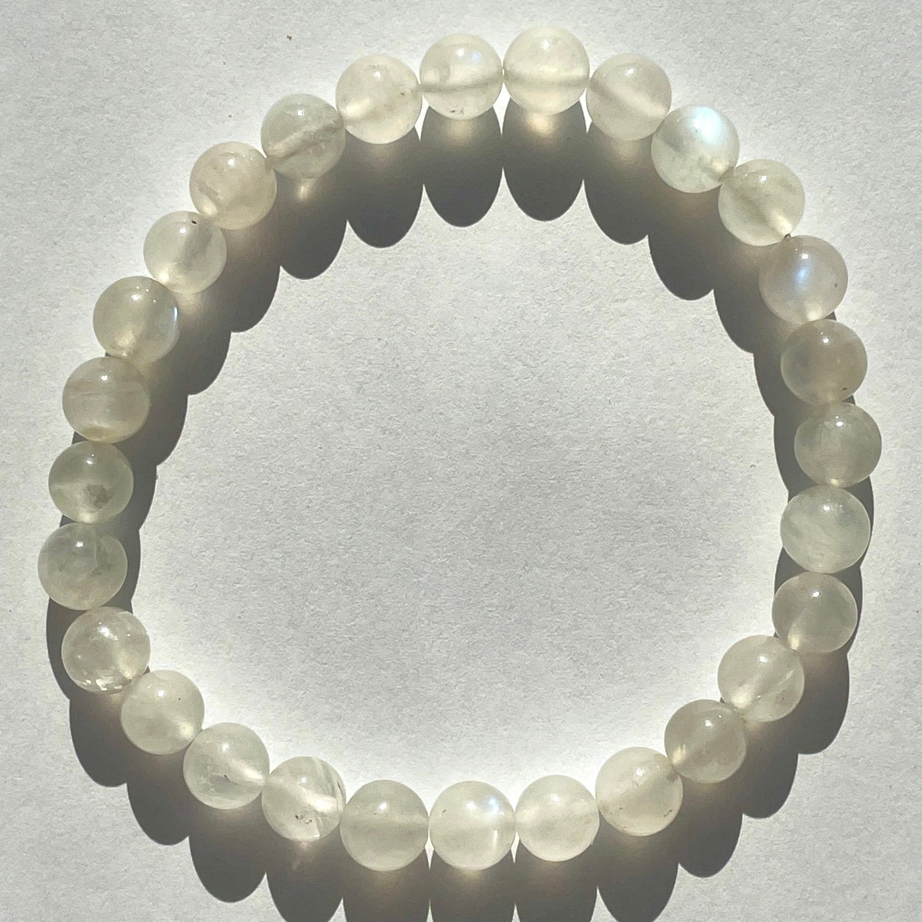 Rainbow Moonstone Beads Bracelet 6mm