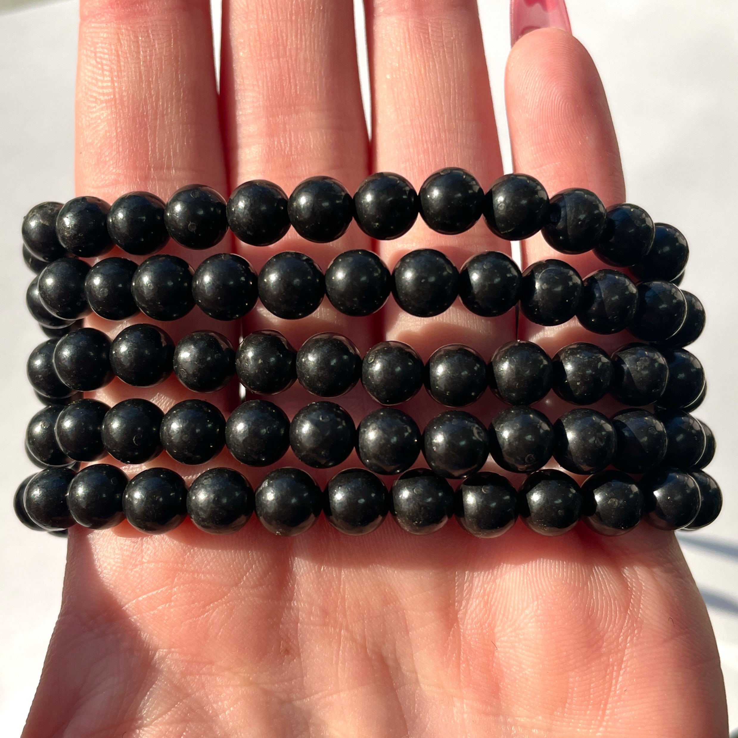 Shungite Beads Bracelet 6mm