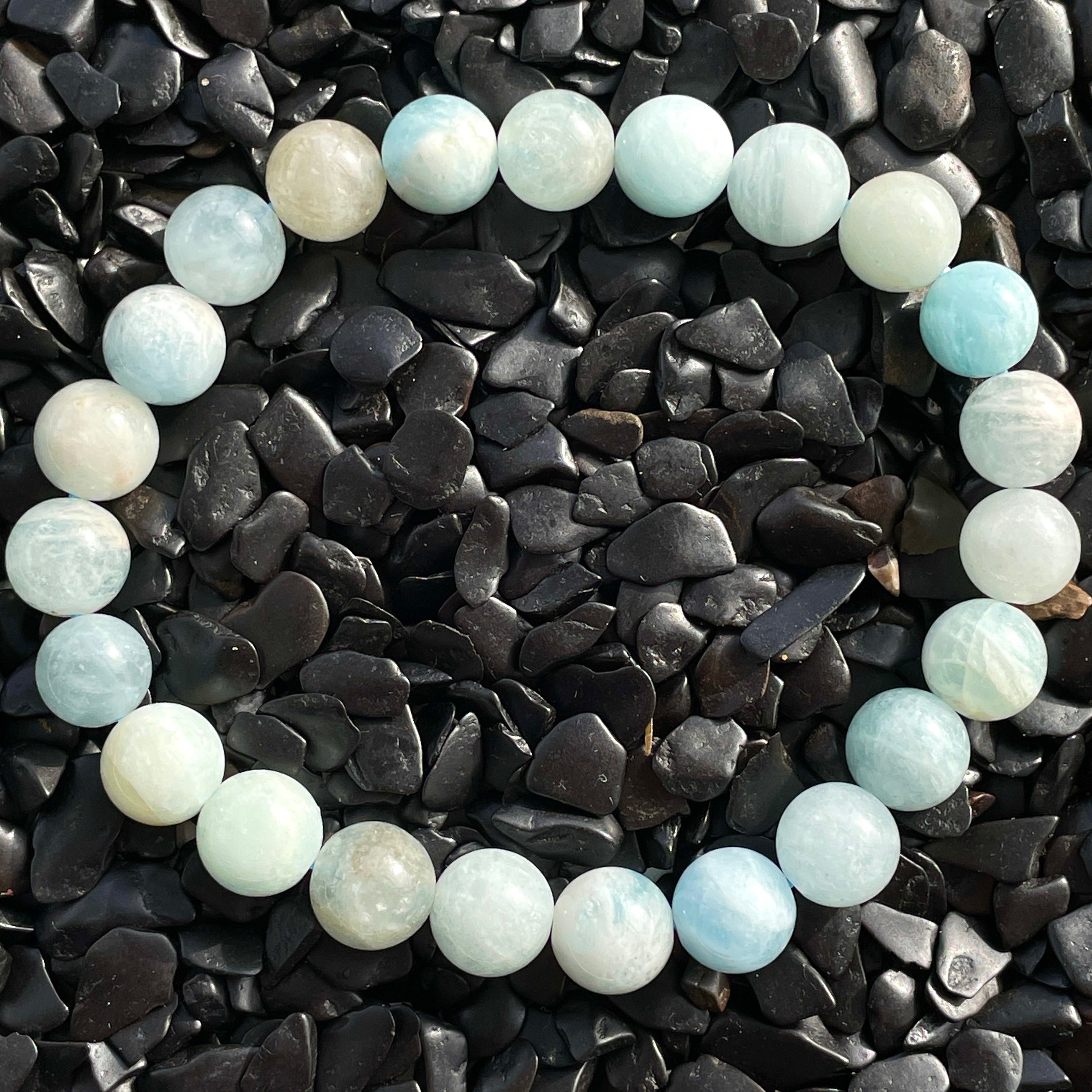 Aquamarine AA Beads Bracelet 8mm
