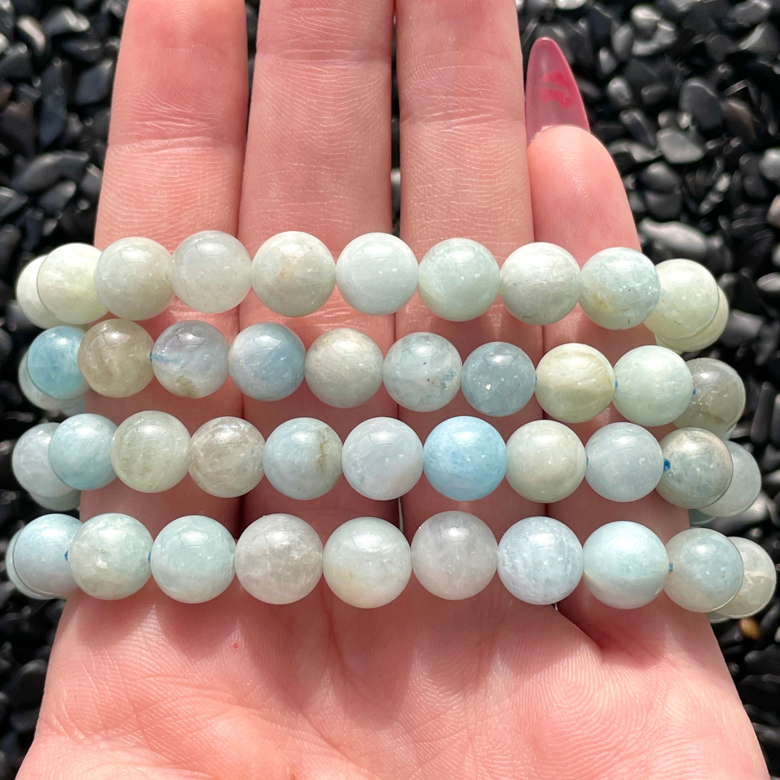 Aquamarine AA Beads Bracelet 8mm
