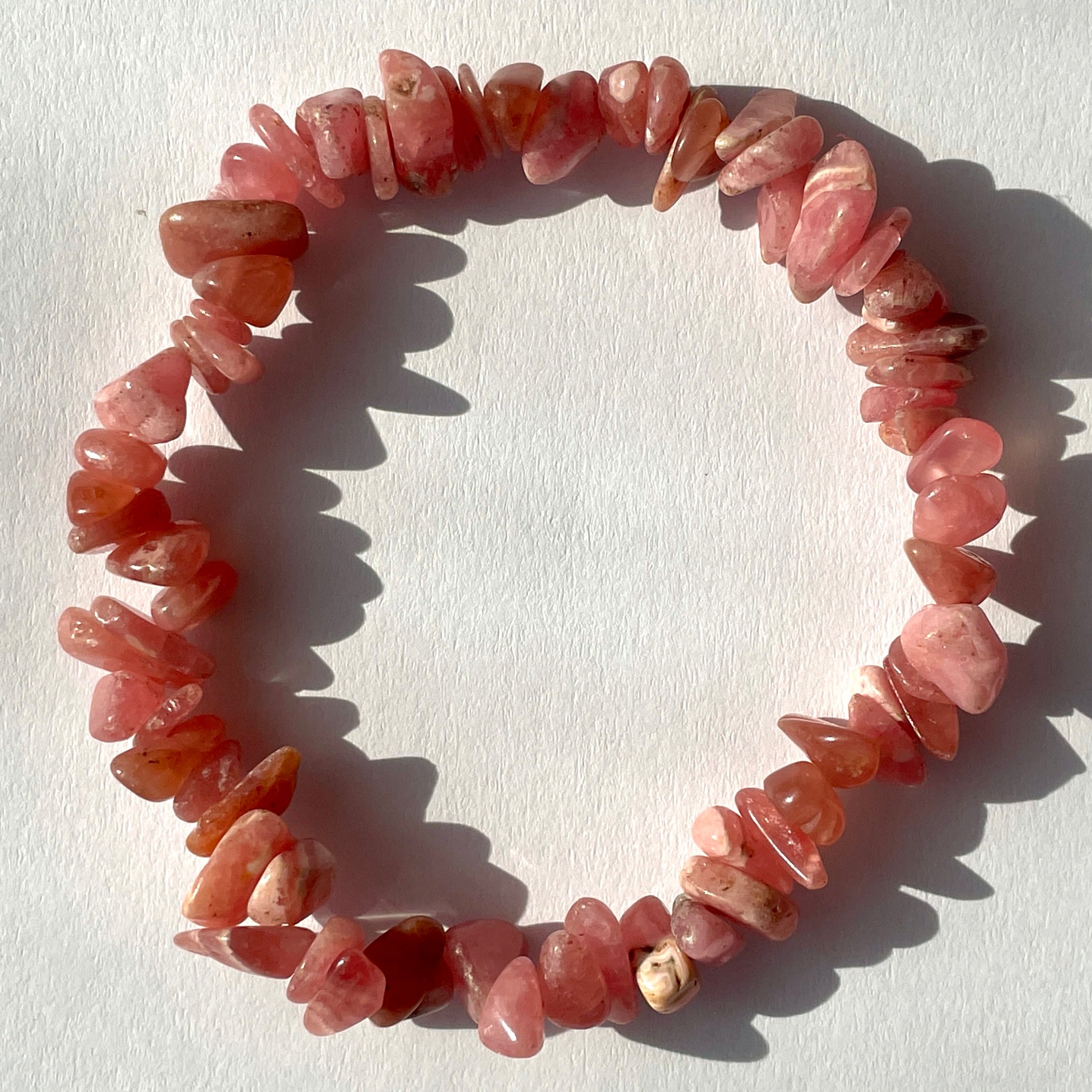 Rhodochrosite (Peru) Chip Bracelet