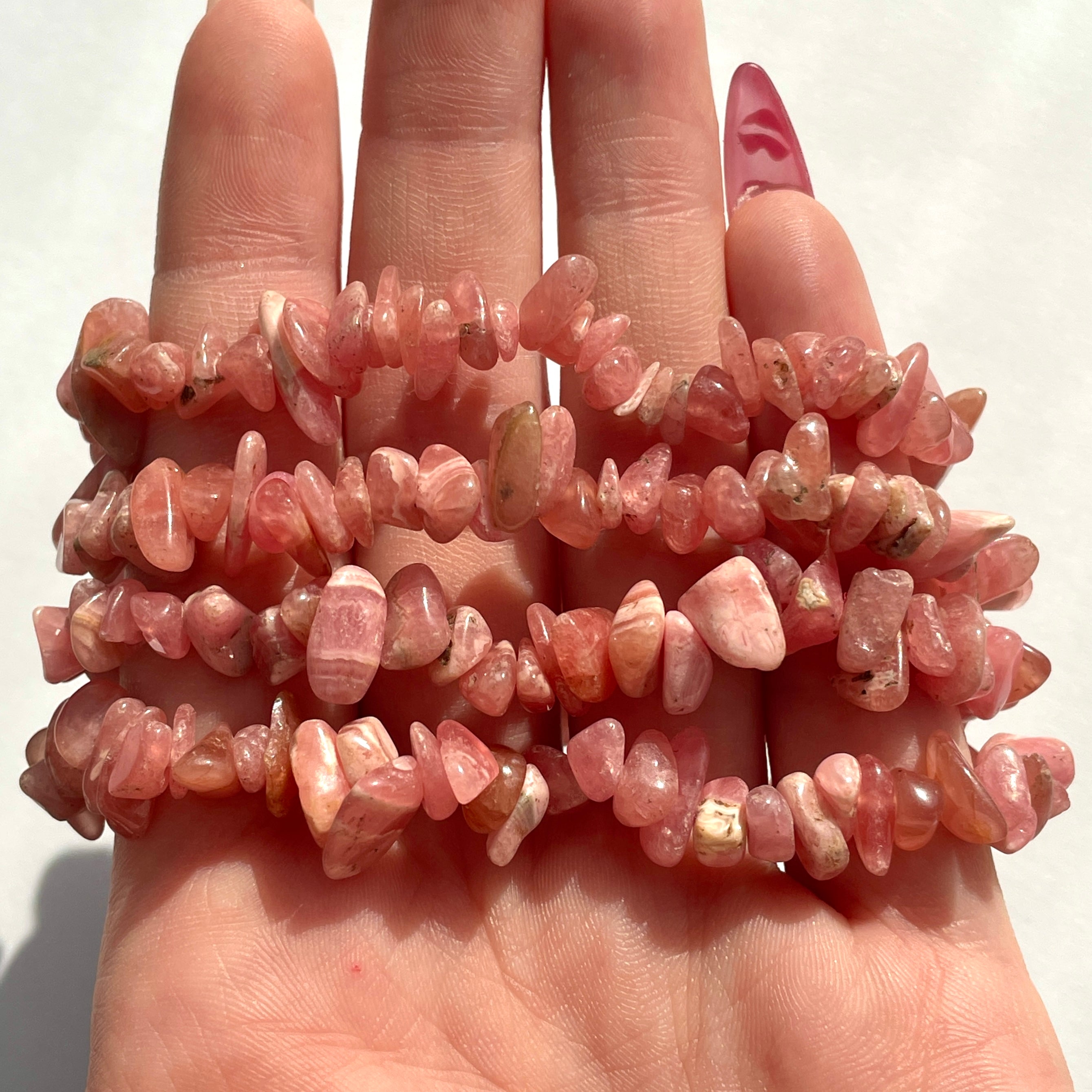 Rhodochrosite (Peru) Chip Bracelet