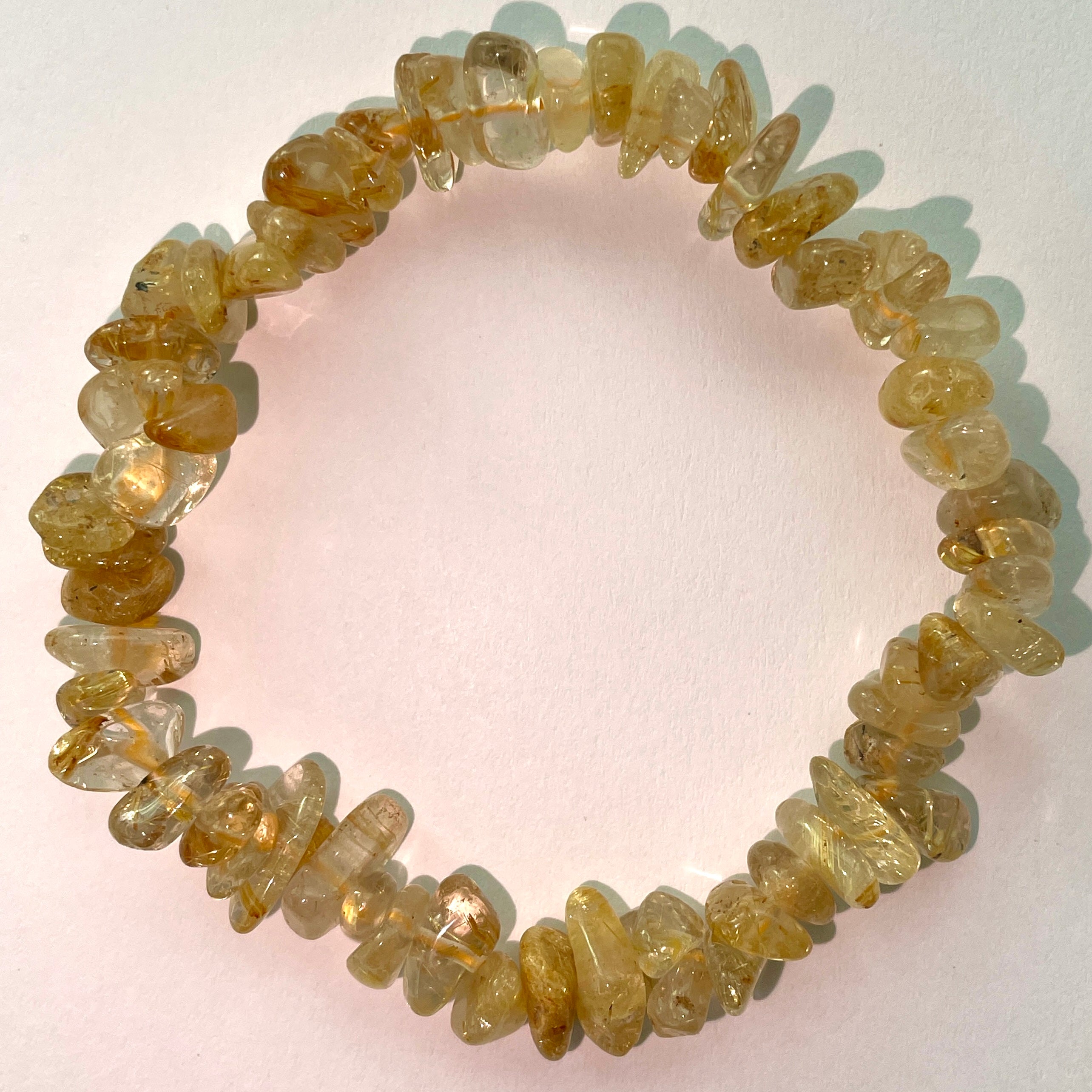 Gold Rutile Quartz (AA) Chip Bracelet