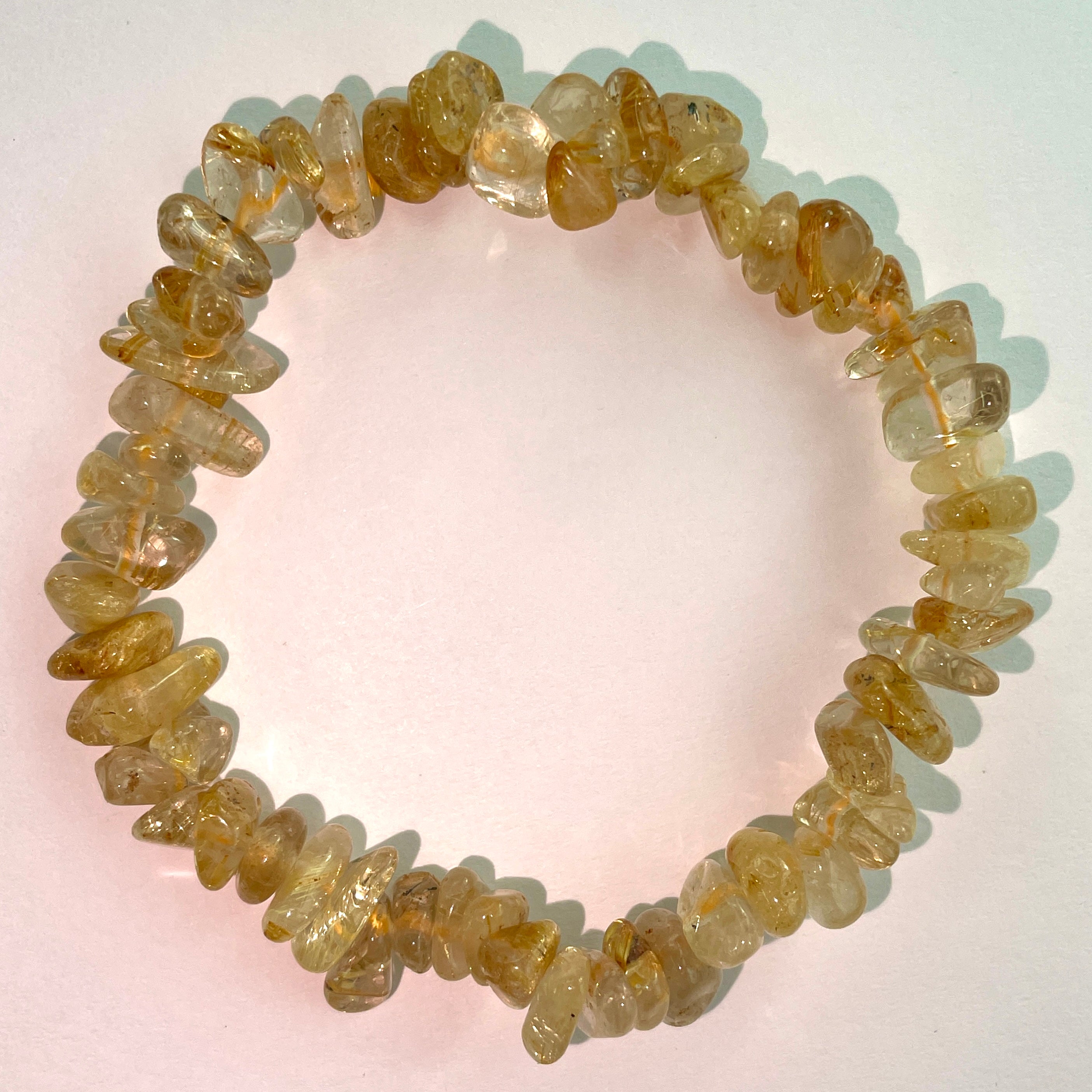 Gold Rutile Quartz (AA) Chip Bracelet