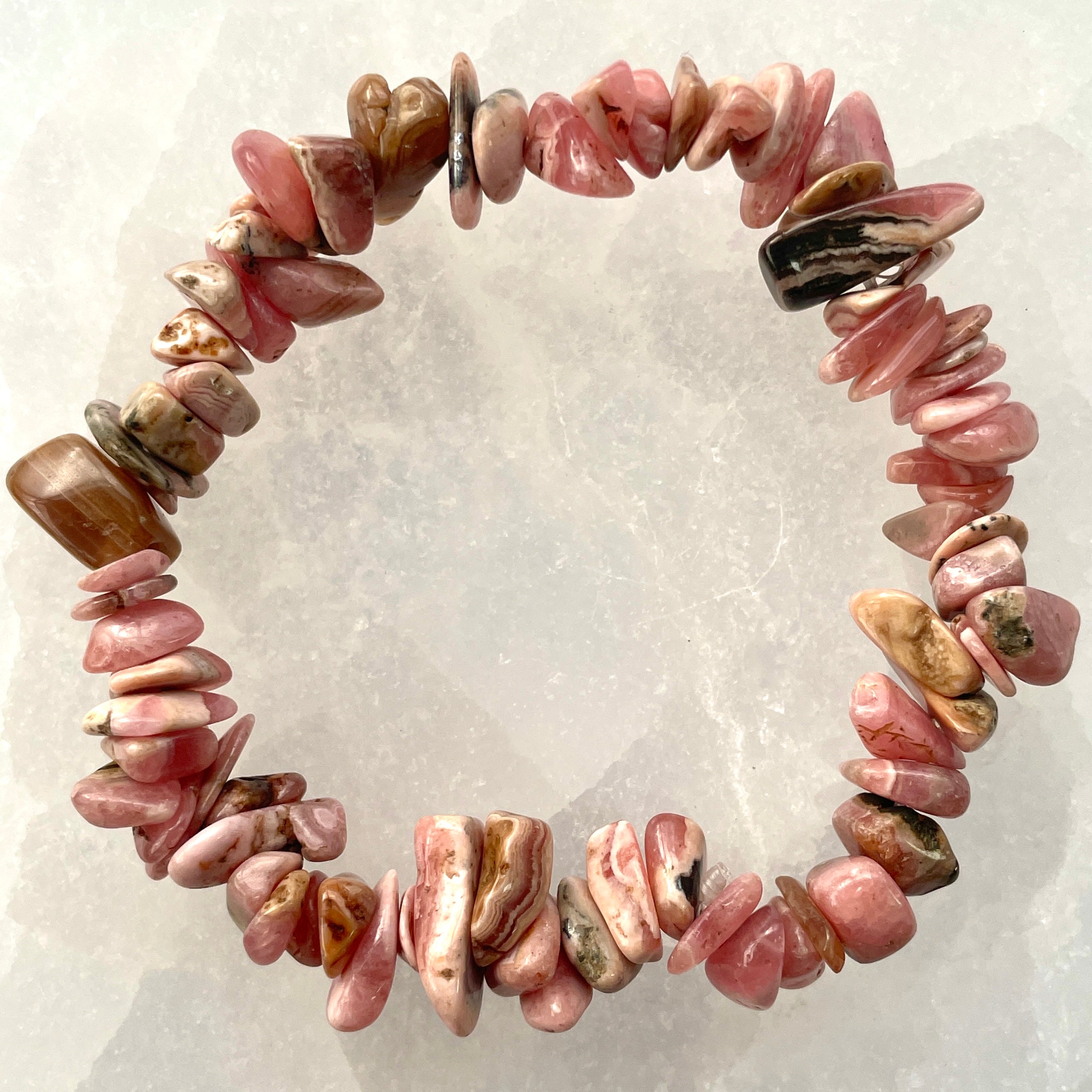 Rhodochrosite (Argentina) Chip Bracelet