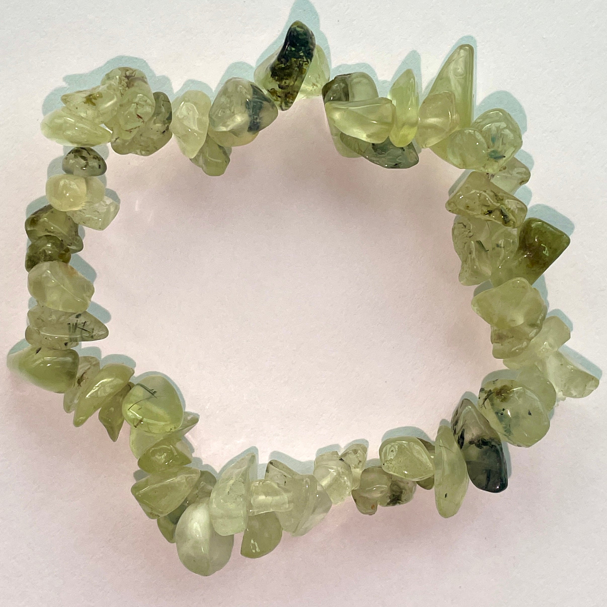 Epidote/Prehnite with Tourmaline Chip Bracelet