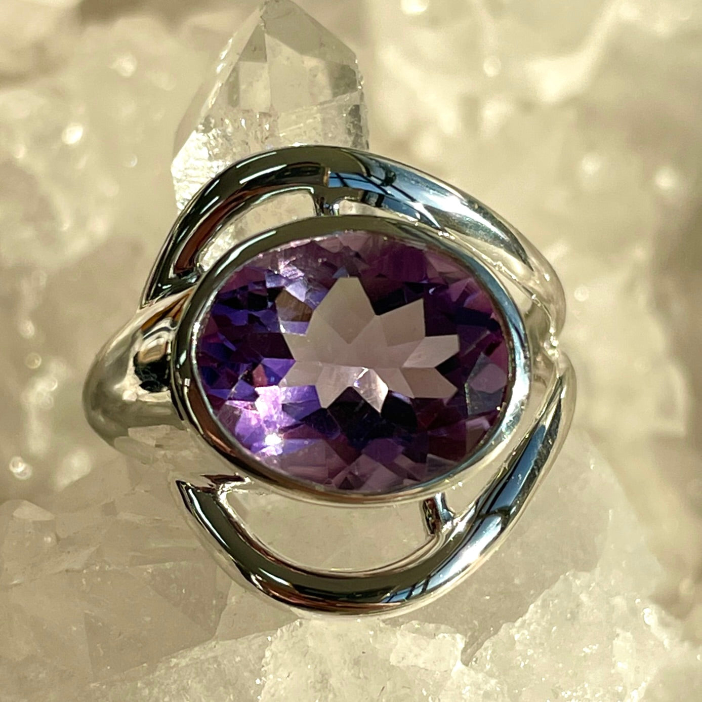 Amethyst Sterling Silver Ring - SR1