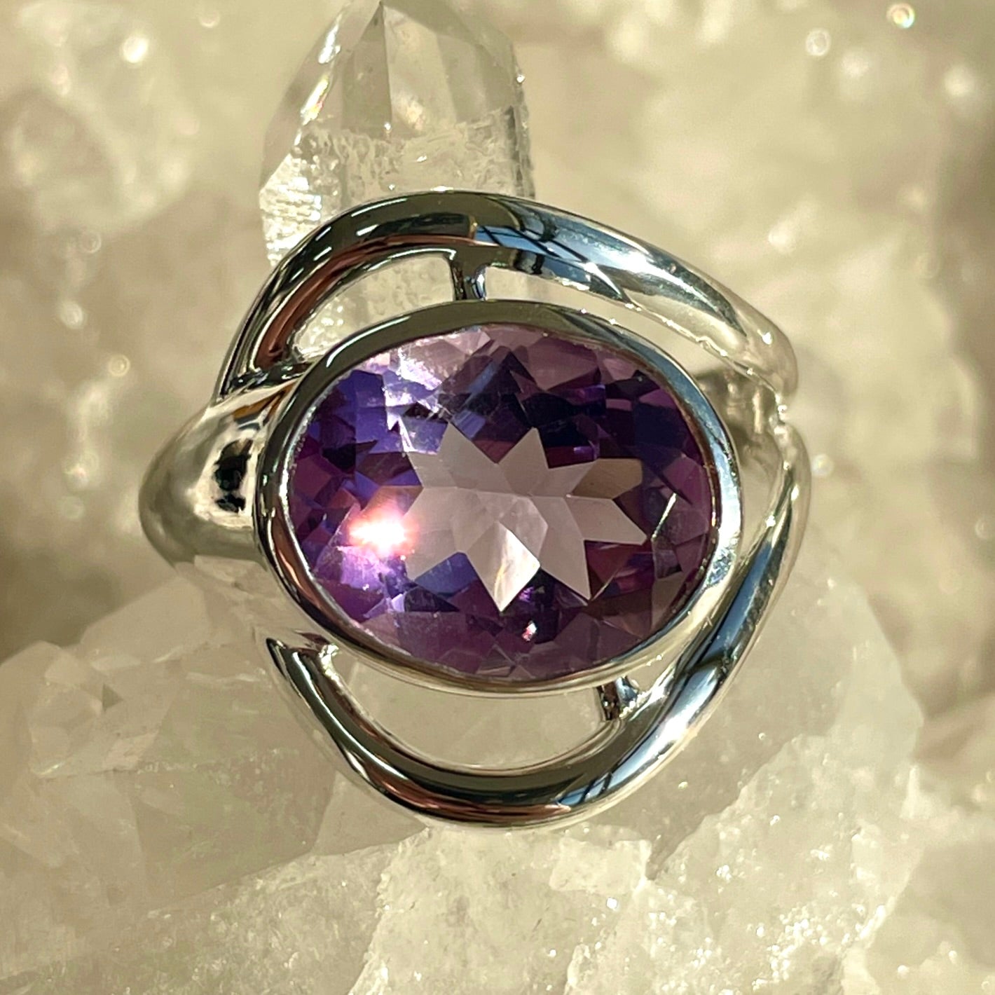 Amethyst Sterling Silver Ring - SR1