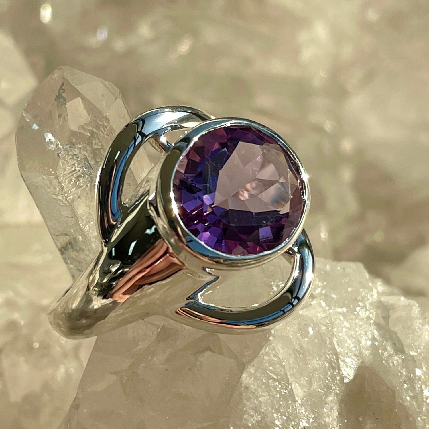 Amethyst Sterling Silver Ring - SR1