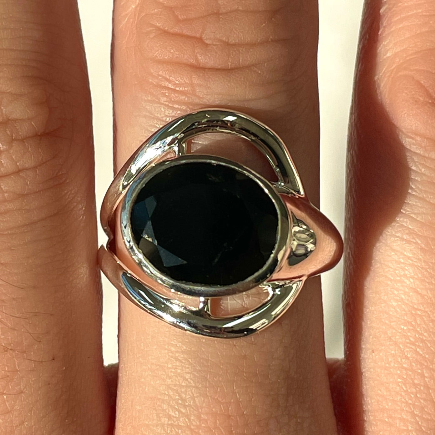 Black Obsidian Sterling Silver Ring - SR1