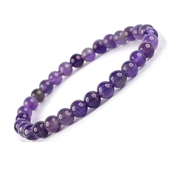 Amethyst Bead Bracelet - Brazil - 6mm