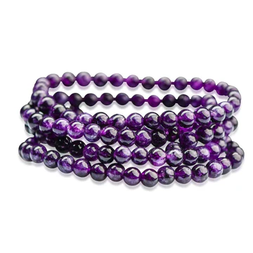 Amethyst - Bead Bracelet - 4mm