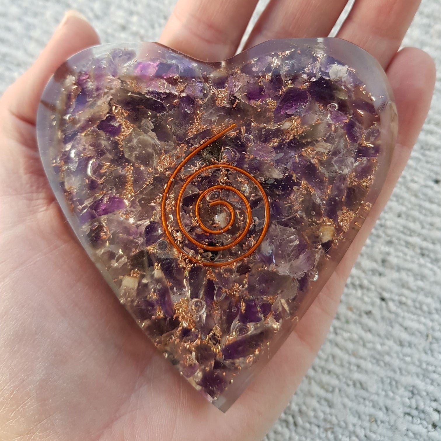 Orgonite Heart - Amethyst 